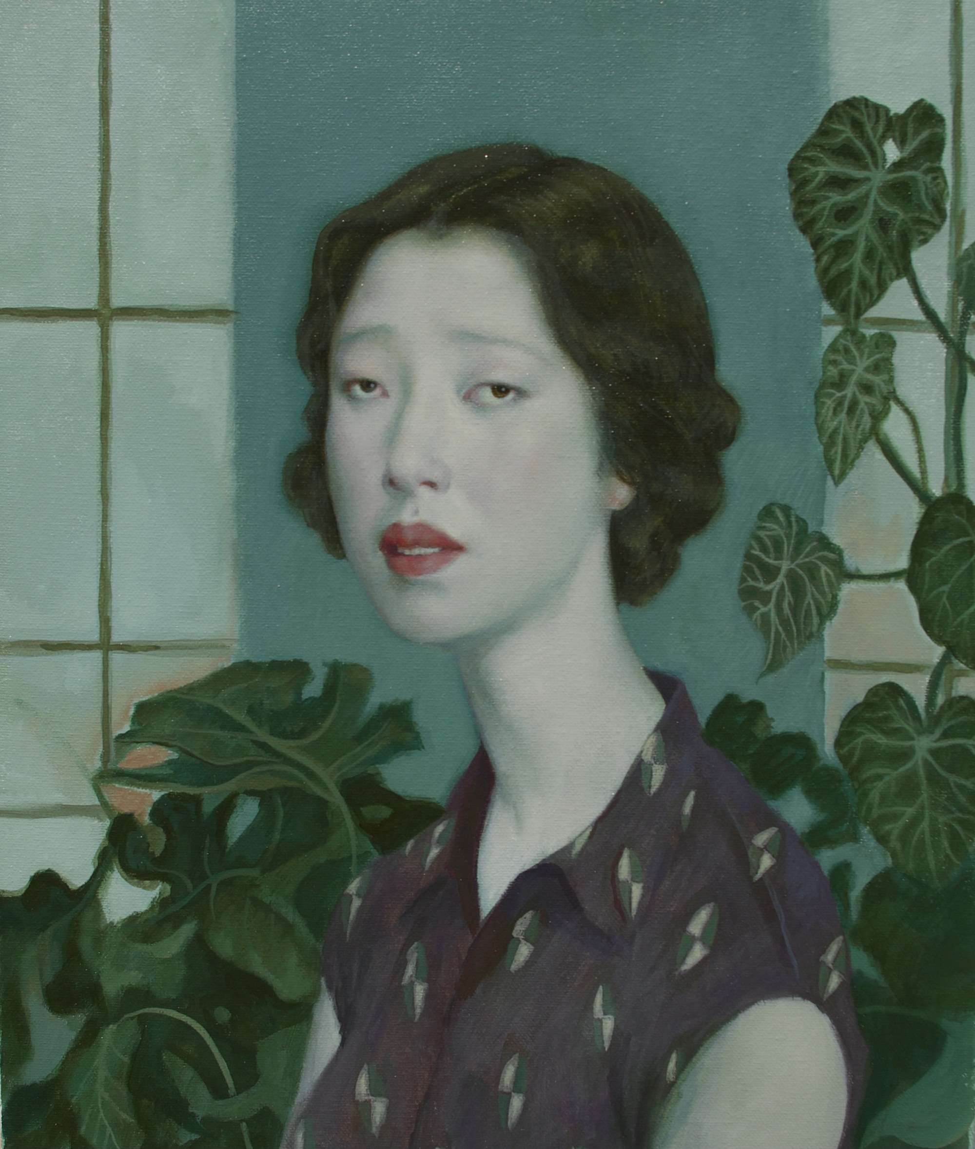 Portrait Study with Green & Purple, 2021